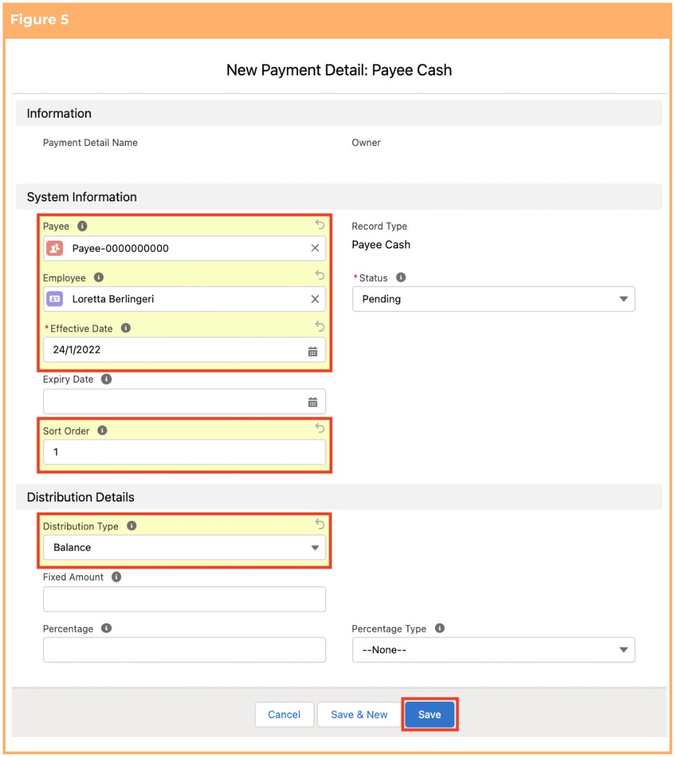 Screenshot from QRG Create Payment Details