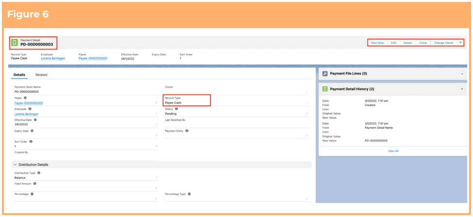 Screenshot from QRG Create Payment Details