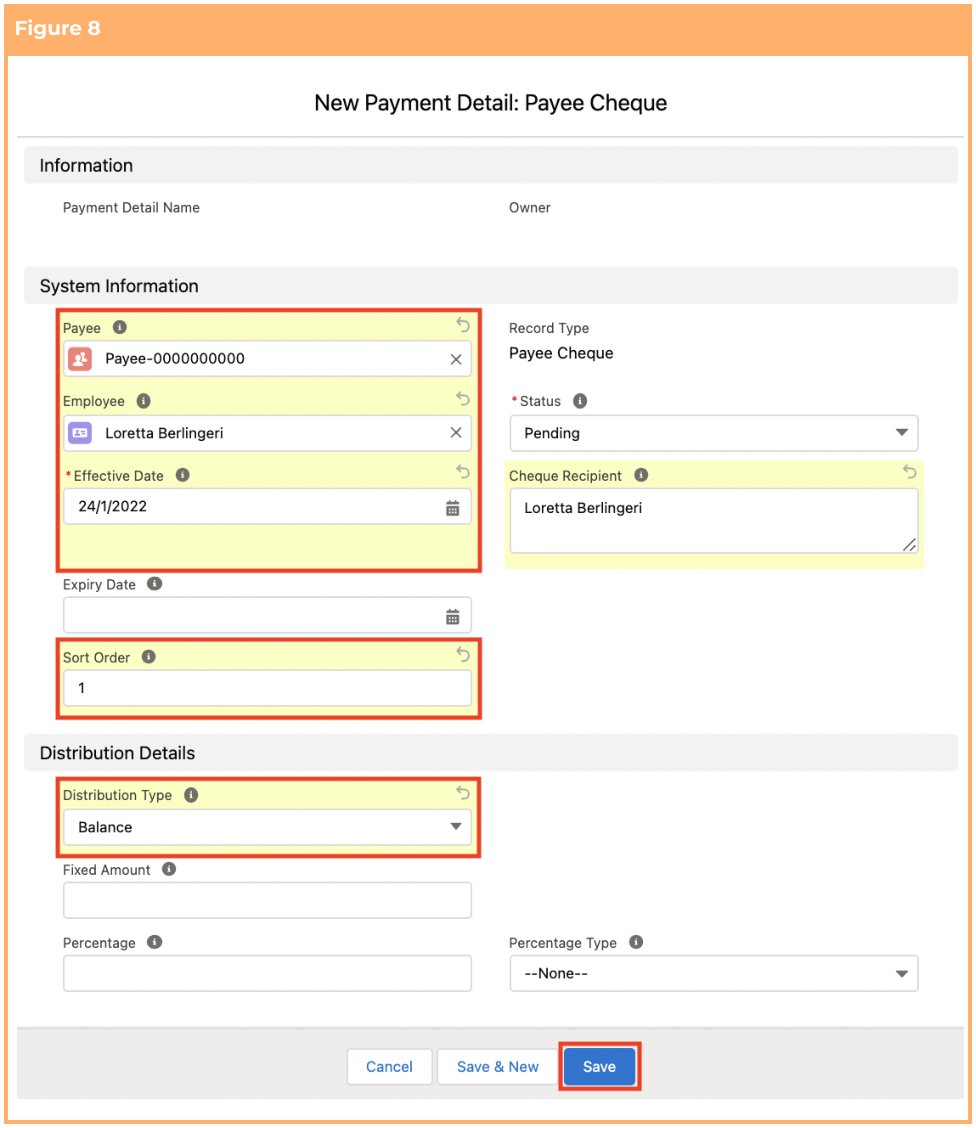 Screenshot from QRG Create Payment Details