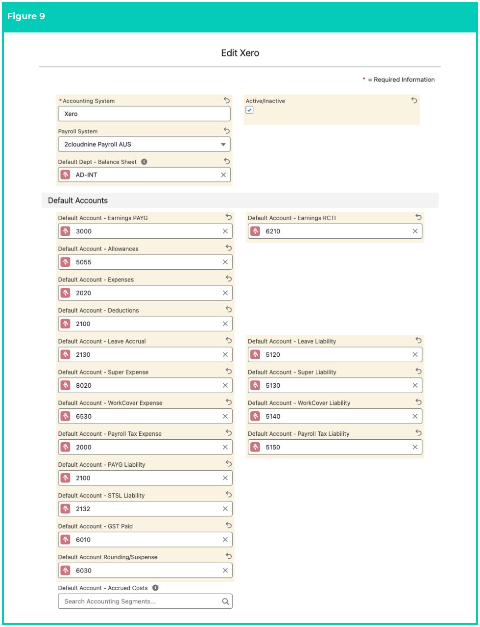 Screenshot from QRG Accounting System Setup