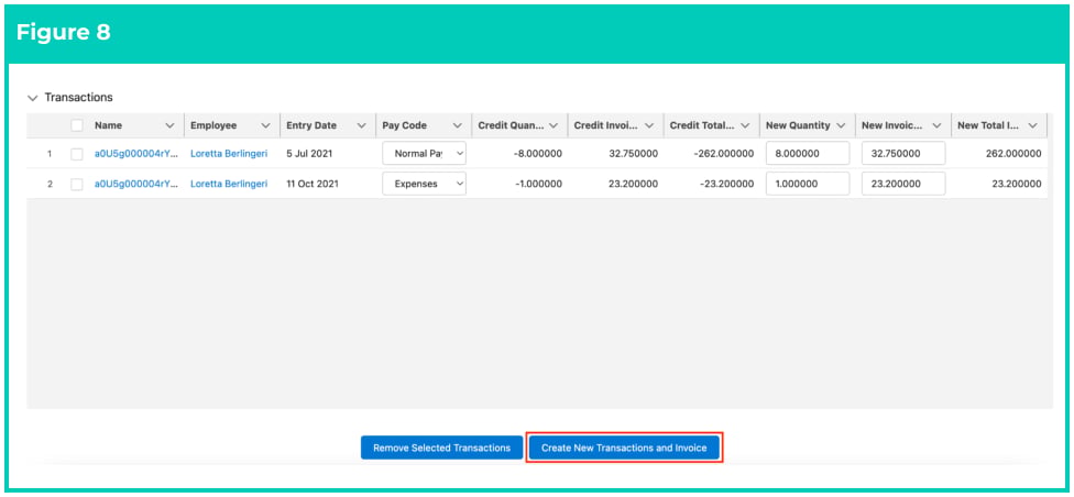 Screenshot from QRG Creating Re-Invoices