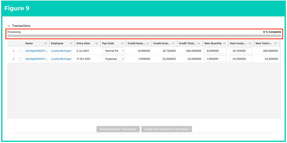Screenshot from QRG Creating Re-Invoices