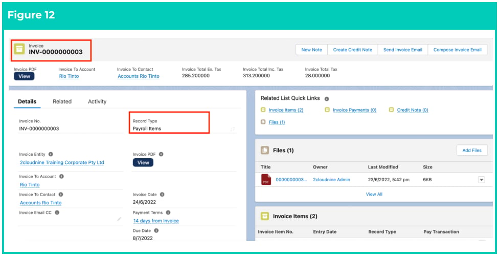 Screenshot from QRG Creating Re-Invoices