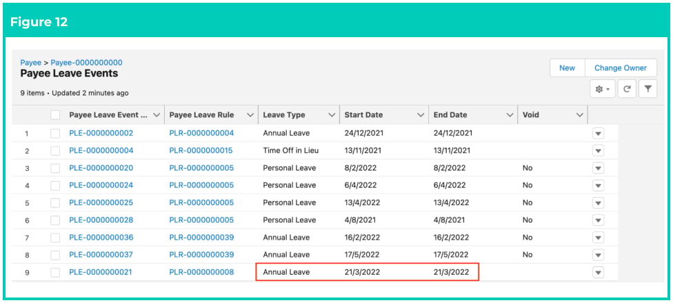 Screenshot from QRG Create Leave Cash Out - Payroll Users