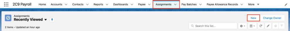 Screenshot from QRG Create an Assignment - Perm