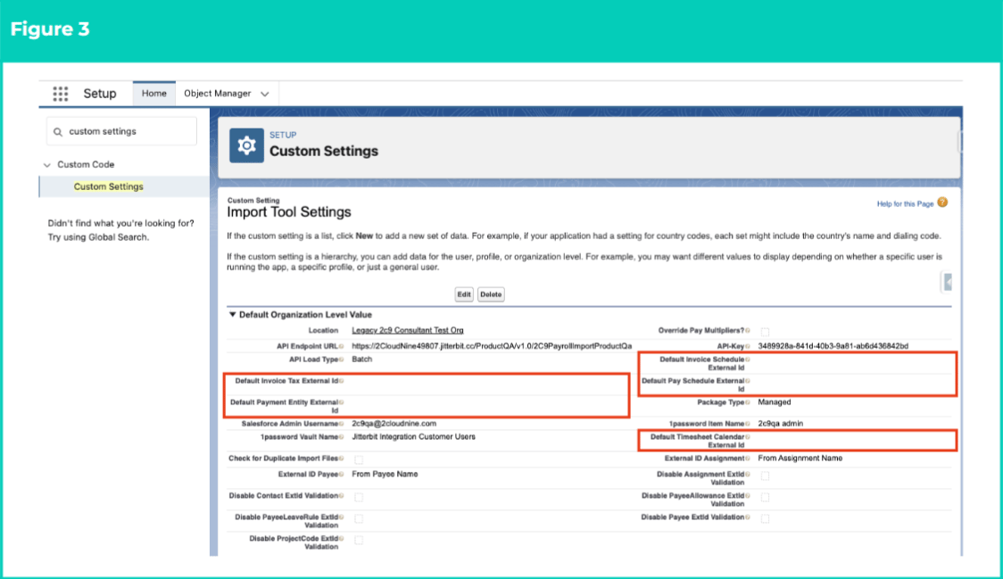 Screenshot from 2cloudnine Integrated Import Tool - Configuration and Implementation Guide