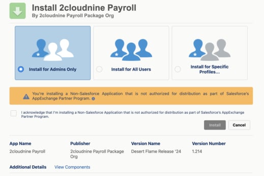 Screenshot from Configuration Guide To 2cloudnine Payroll Suite v1.13