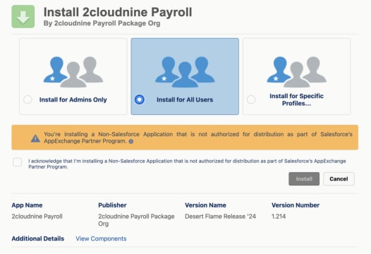 Screenshot from Configuration Guide To 2cloudnine Payroll Suite v1.13