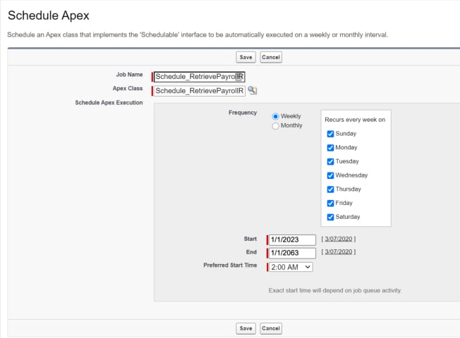 Screenshot from Configuration Guide To 2cloudnine Payroll Suite v1.13