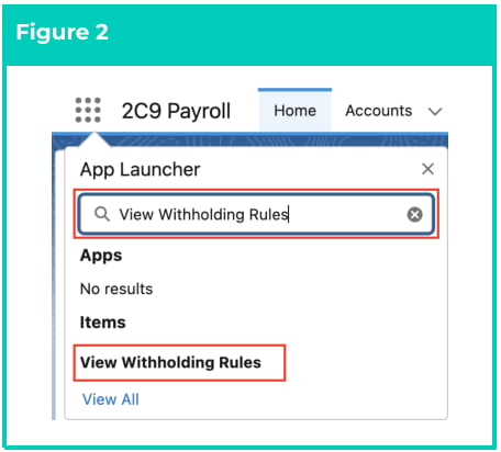 Screenshot from QRG View Withholding Rules