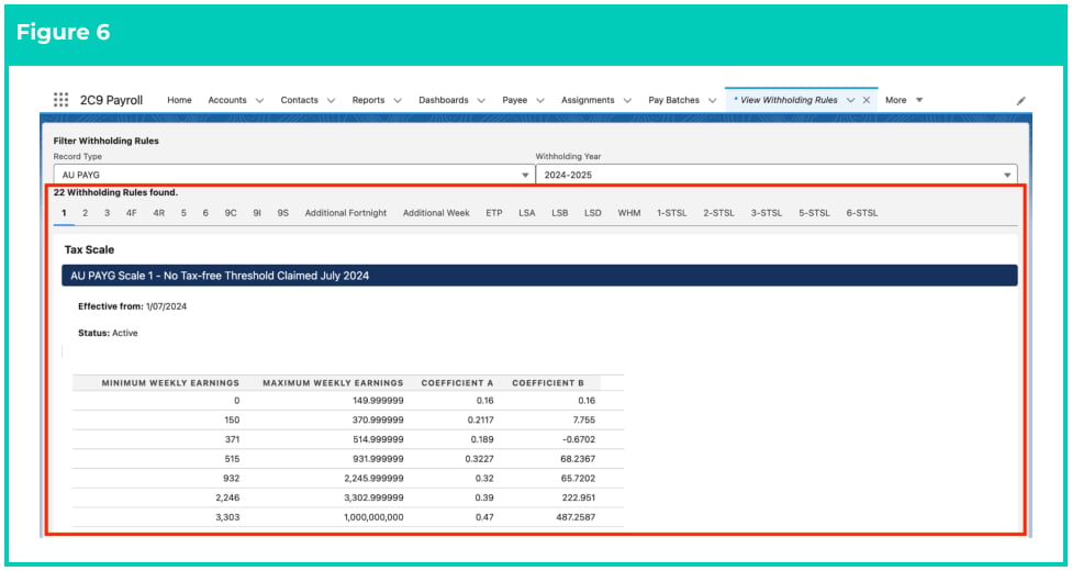 Screenshot from QRG View Withholding Rules