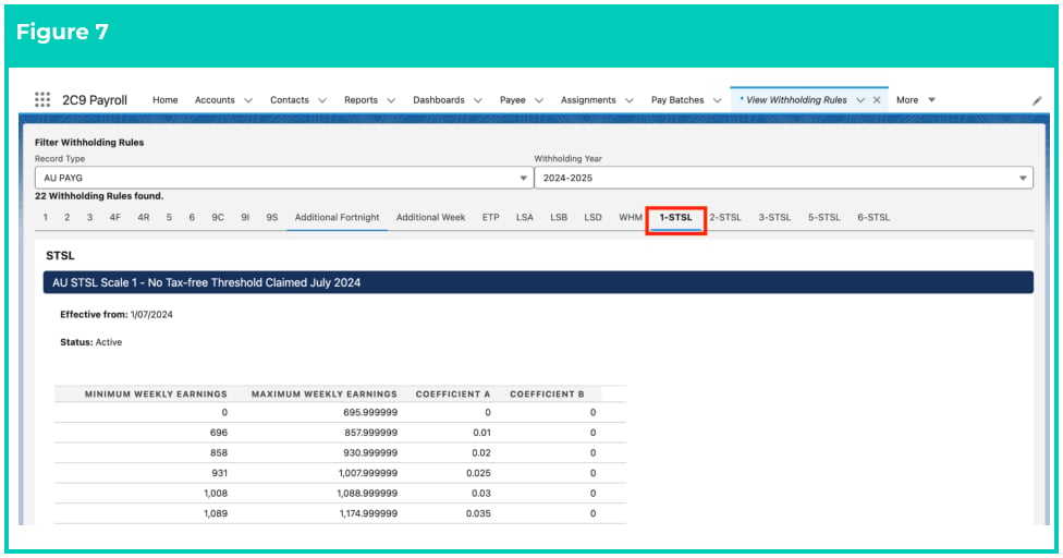 Screenshot from QRG View Withholding Rules