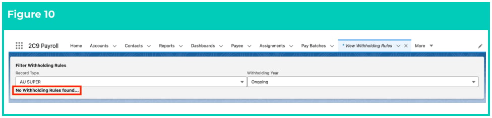 Screenshot from QRG View Withholding Rules