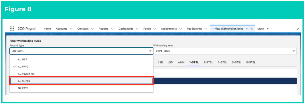 Screenshot from QRG View Withholding Rules