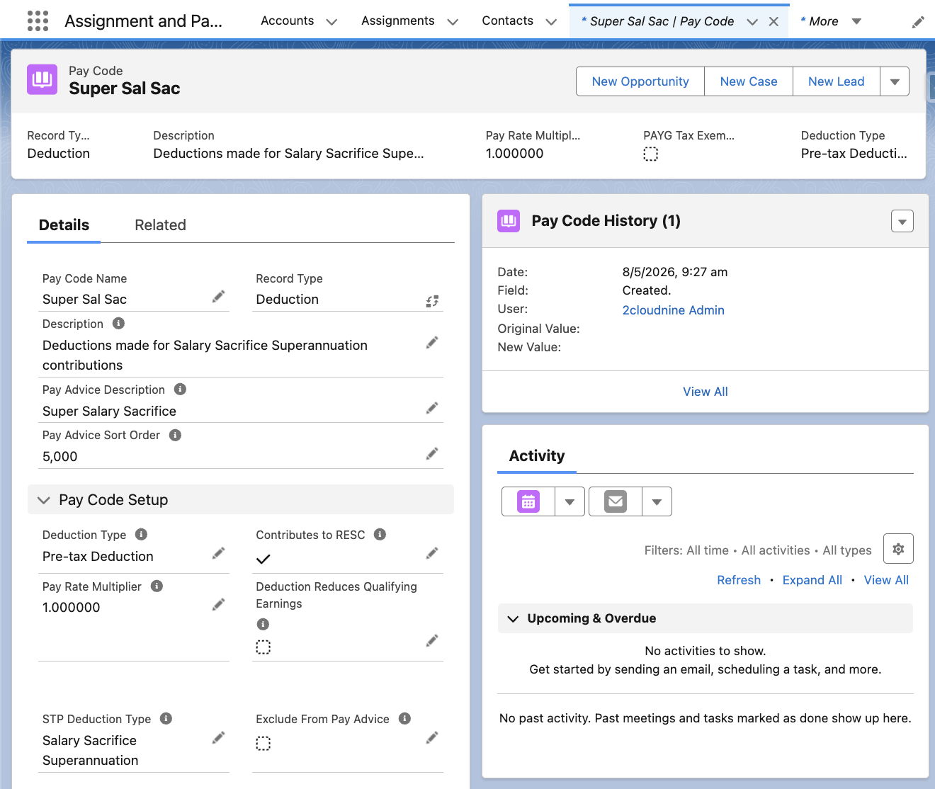 Screenshot from QRG Create Pay Codes - Deduction Pay Codes
