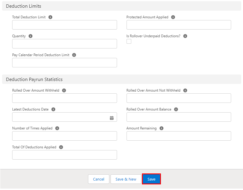Screenshot from QRG Create a Payee Deduction - Purchased Leave