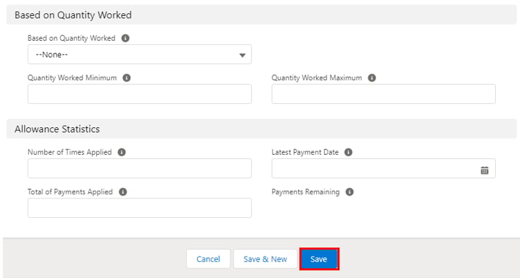 Screenshot from QRG Create Payee Allowances - Payroll