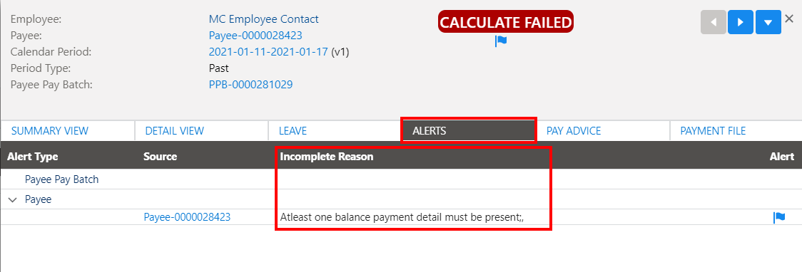 Screenshot from QRG Calculate a Pay Batch