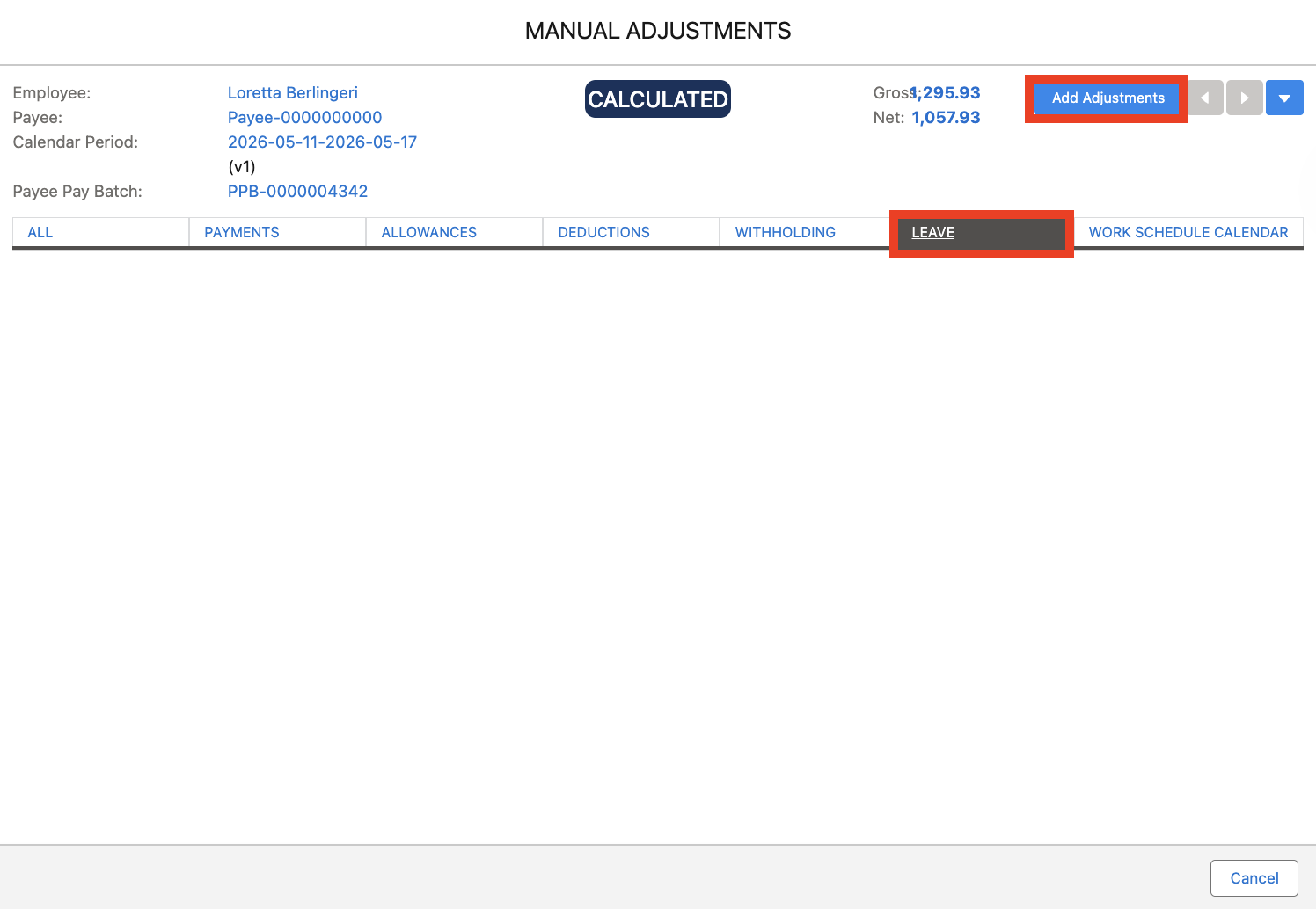 Screenshot from QRG Review a Pay Batch