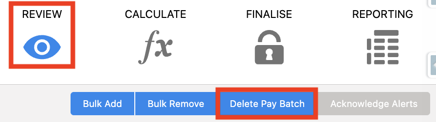 Screenshot from QRG Review a Pay Batch