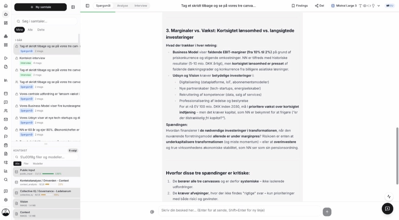 AI Chat samtale med strategisk indhold