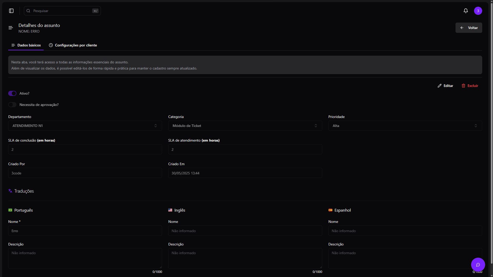 Dados Básicos - Modo Claro