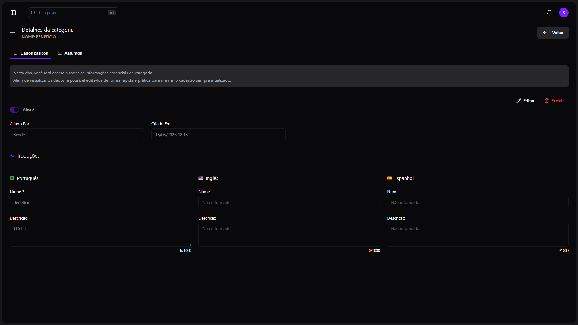 Dados Básicos - Modo Claro