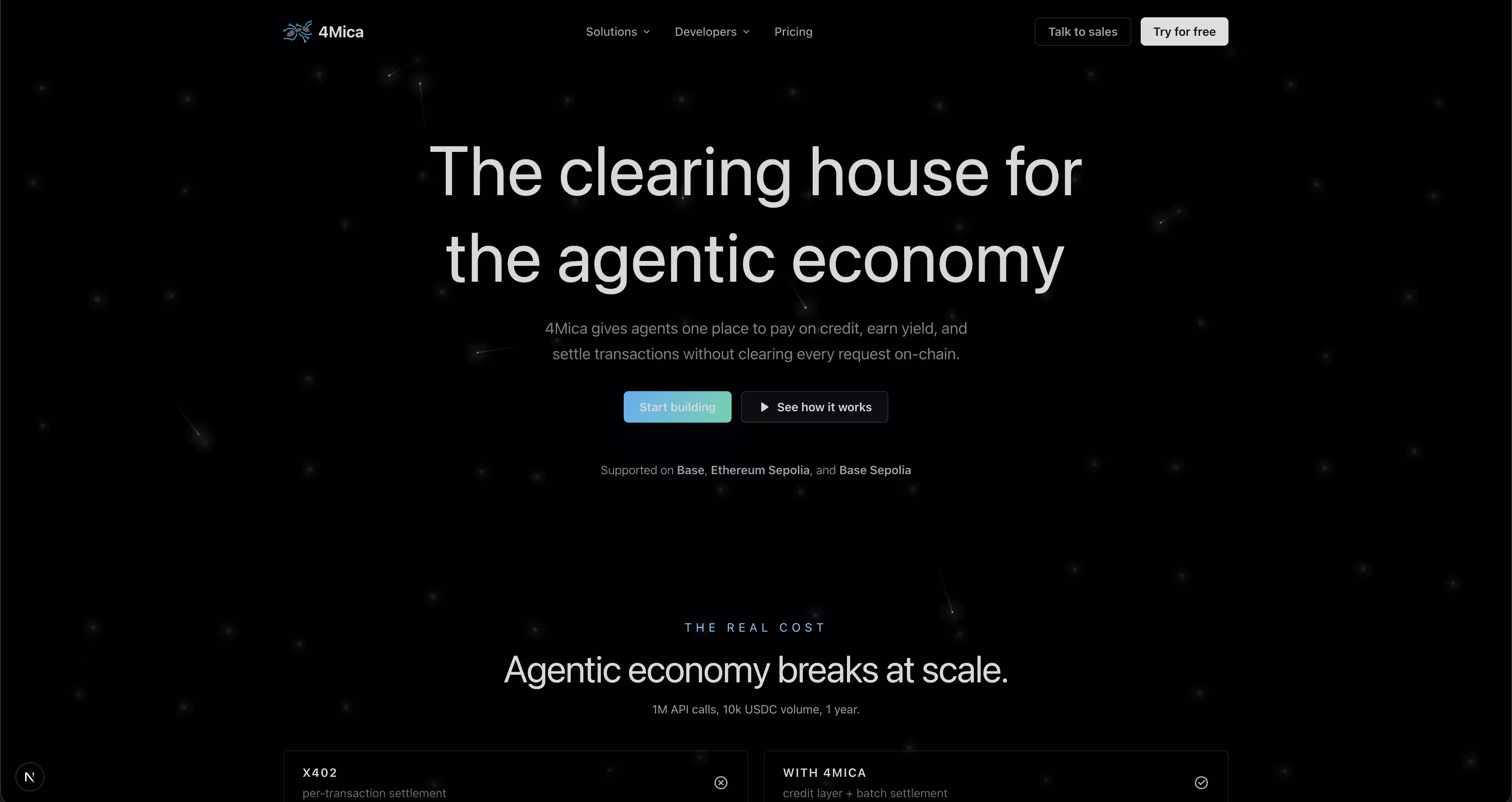 The redesigned 4Mica website.