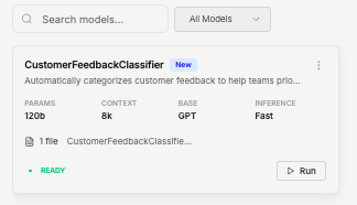 Model ready for exploration Model ready for exploration