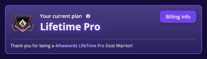 The subscription status section showing current plan name, renewal date, and the Cancel plan and Billing info buttons