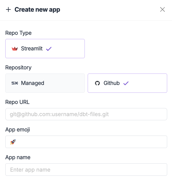 GitHub Repository Option