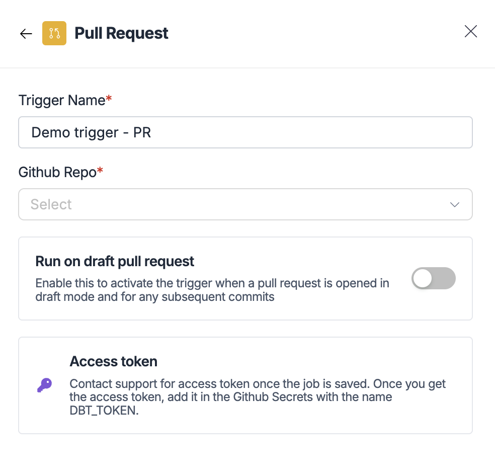 Pull Request Trigger Configuration