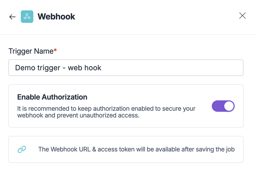 Webhook Trigger Configuration