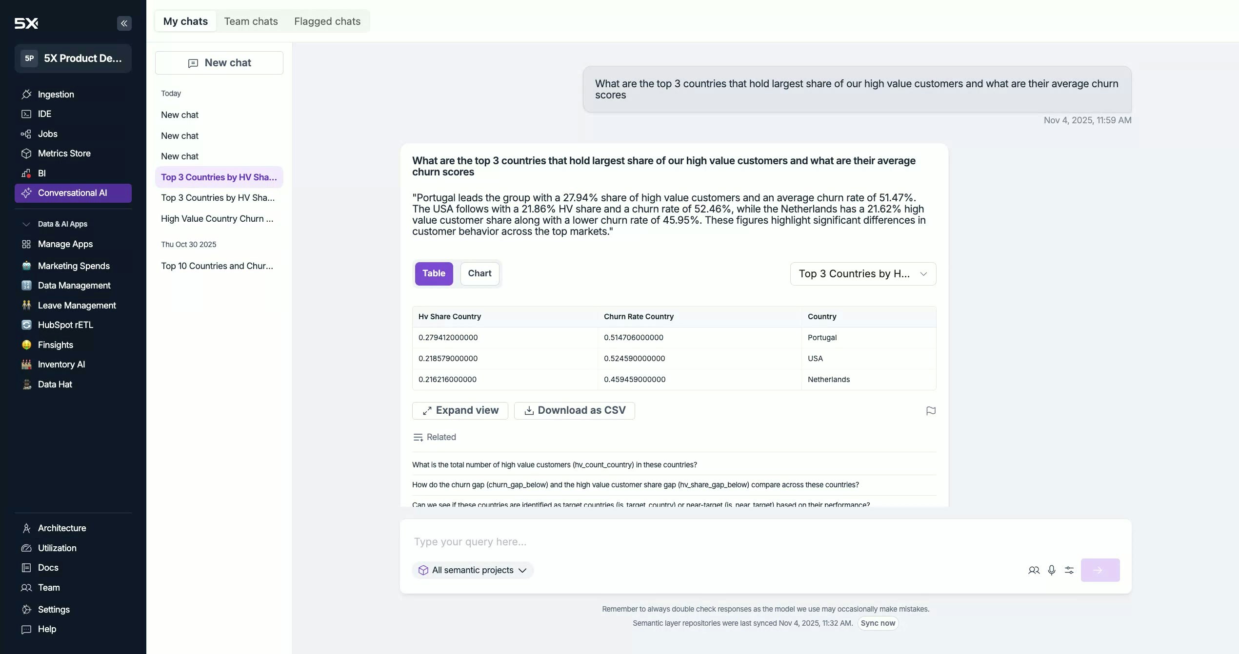 Settings page with app connections highlighted in sidebar