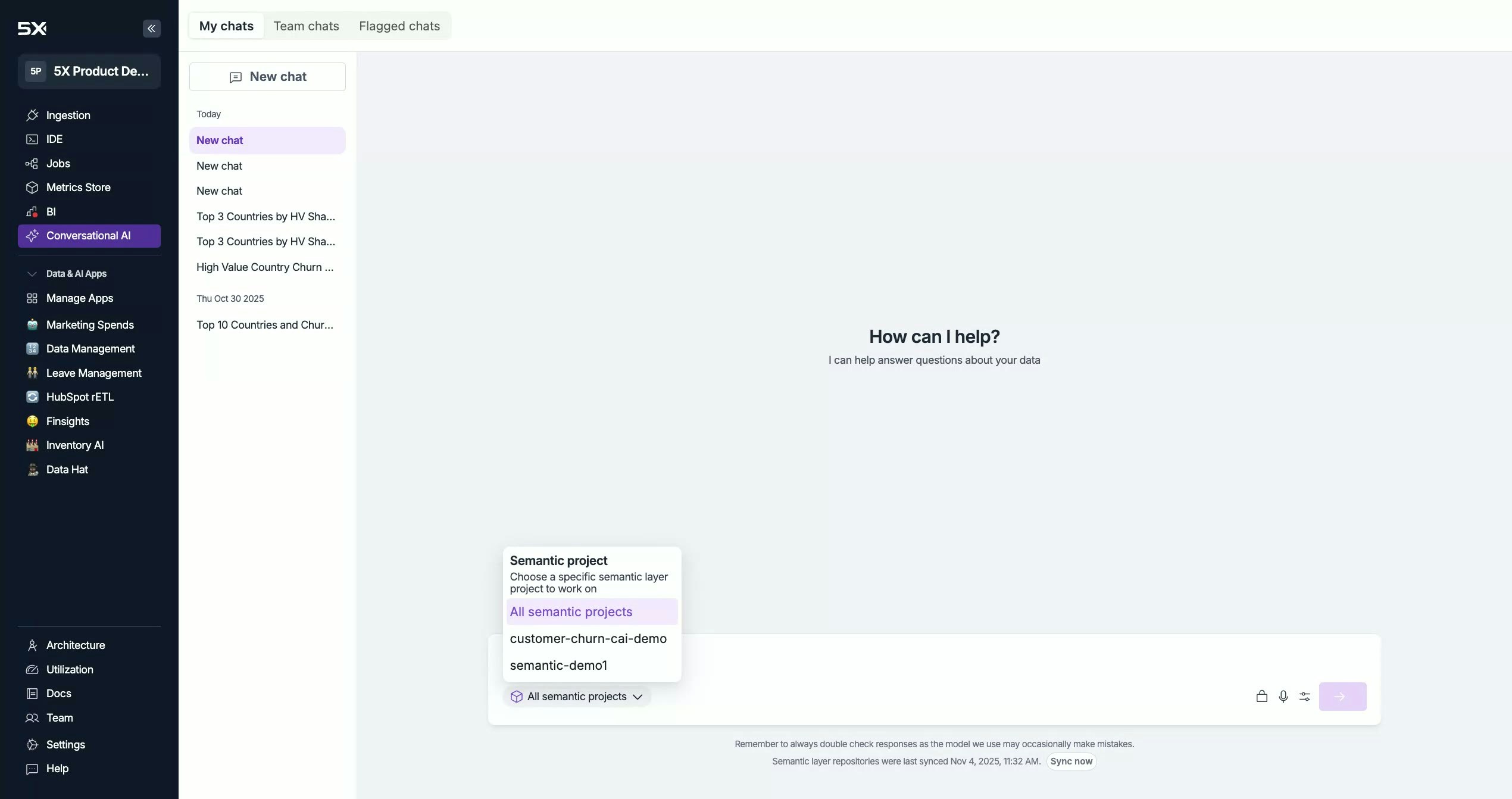 Settings page with app connections highlighted in sidebar