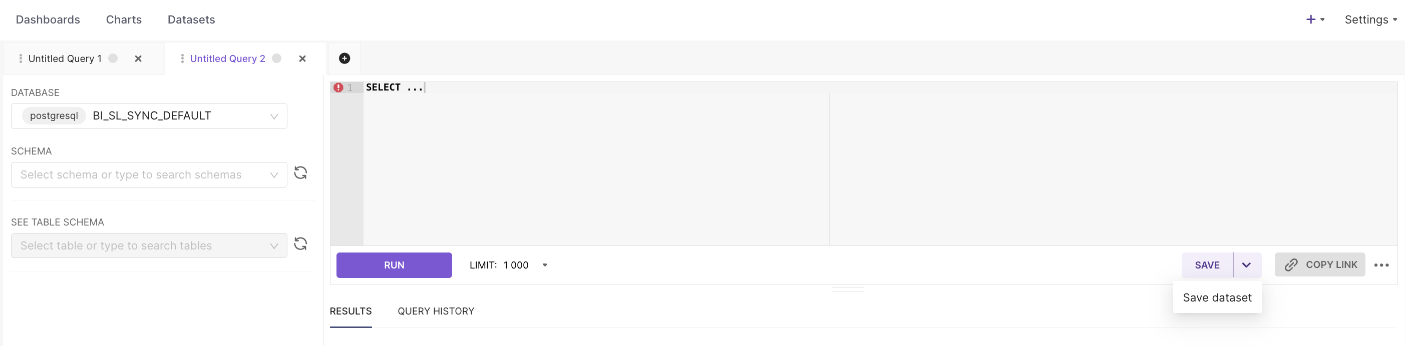 5X Business Intelligence Dataset Creation Flow from SQL Lab