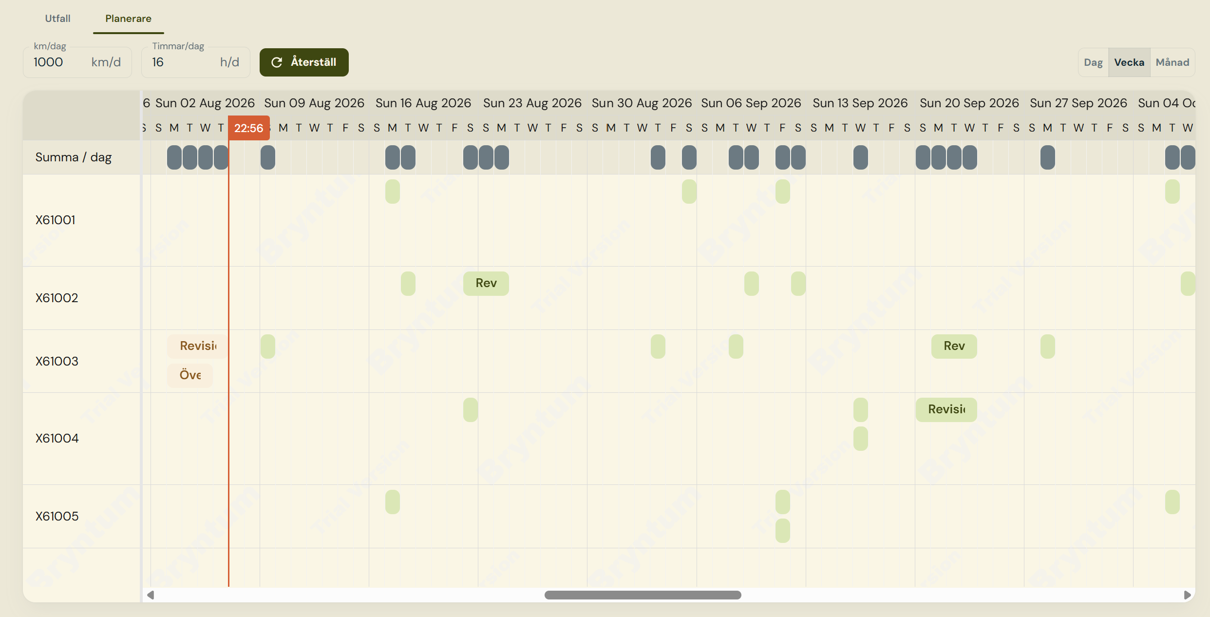 Planner scheduler tab