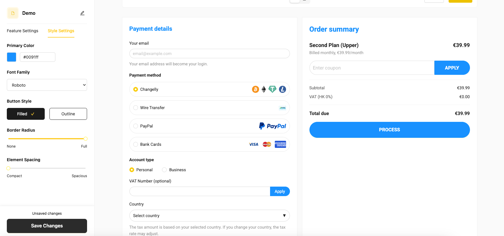 Custom Checkout Page Overview