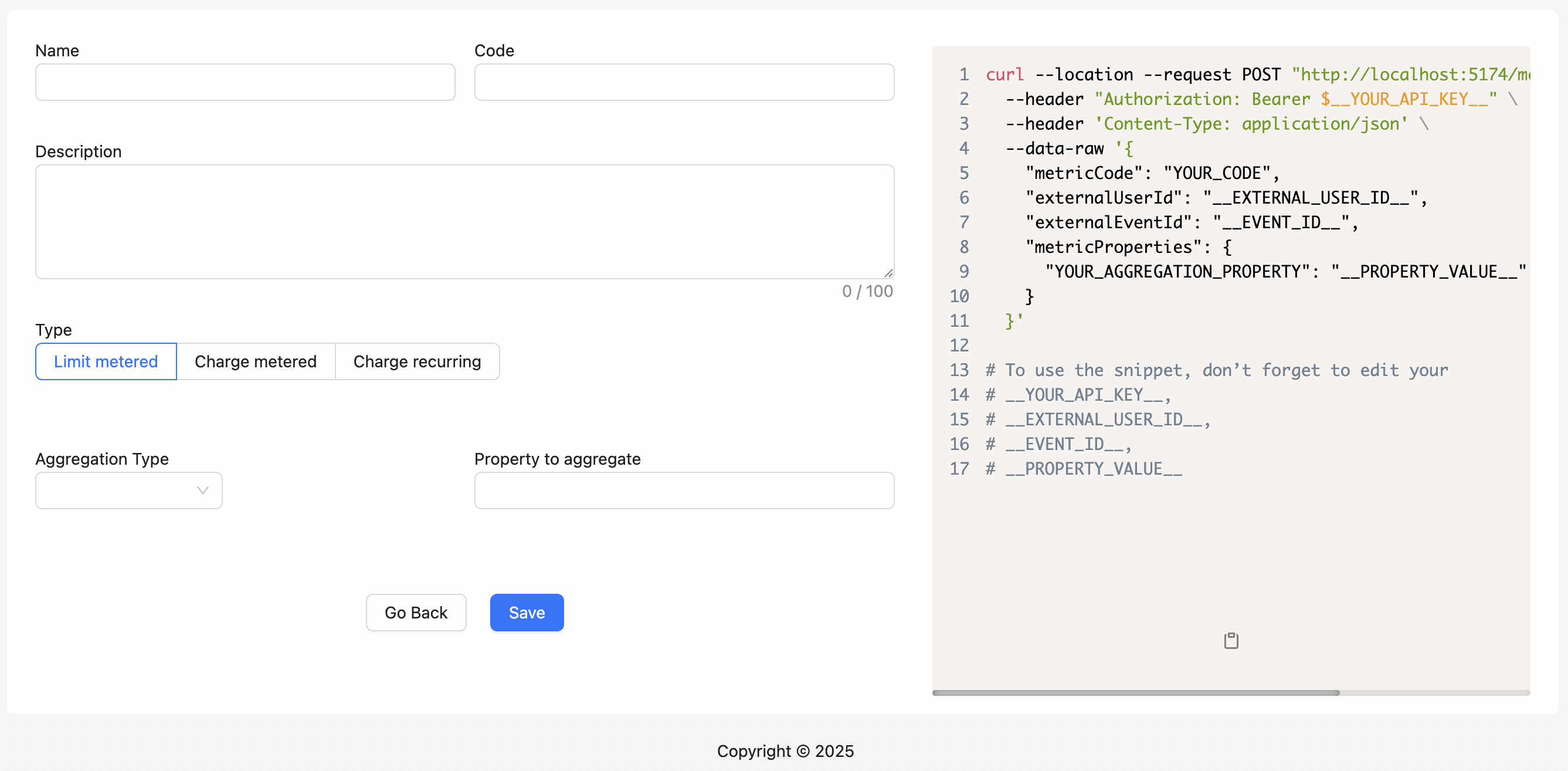 Setup Billable Metric