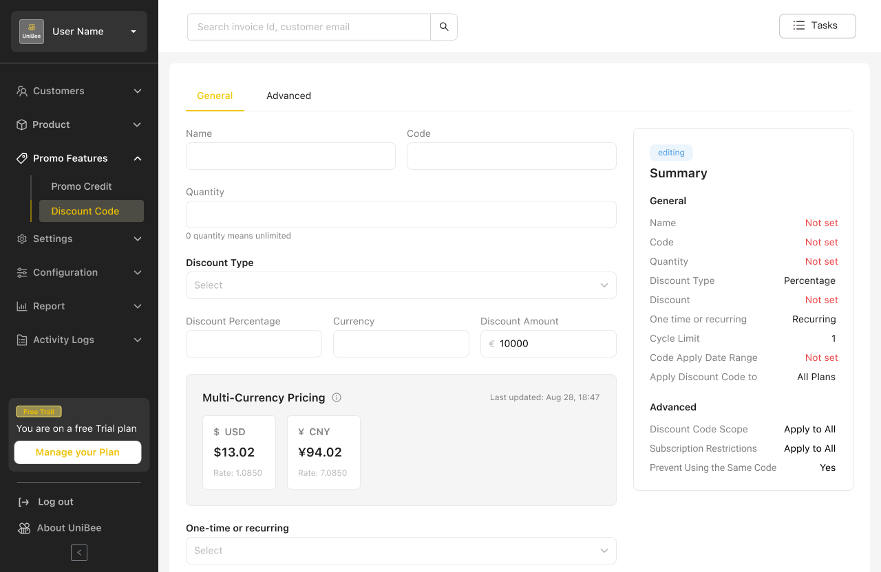 Screenshot 4 – Discount Code Conversion