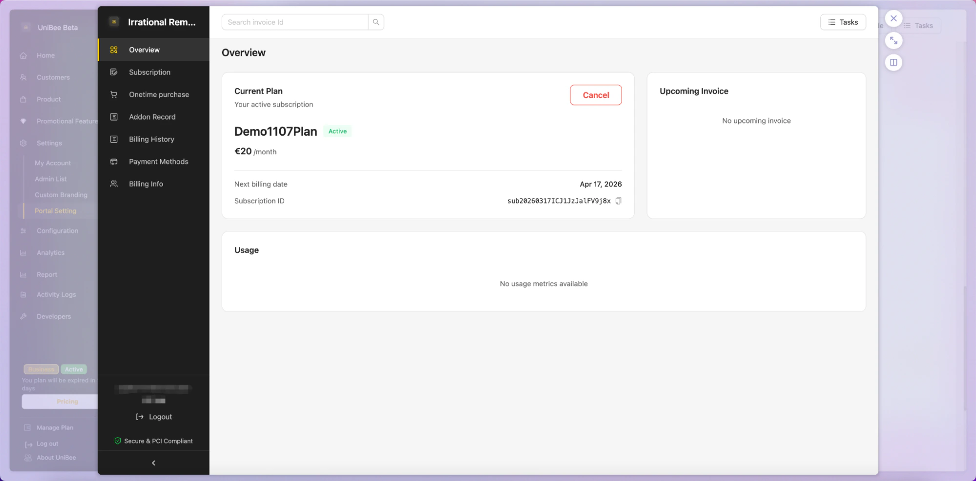 Sandbox test links are for internal testing only and should not be shared with end users in production.