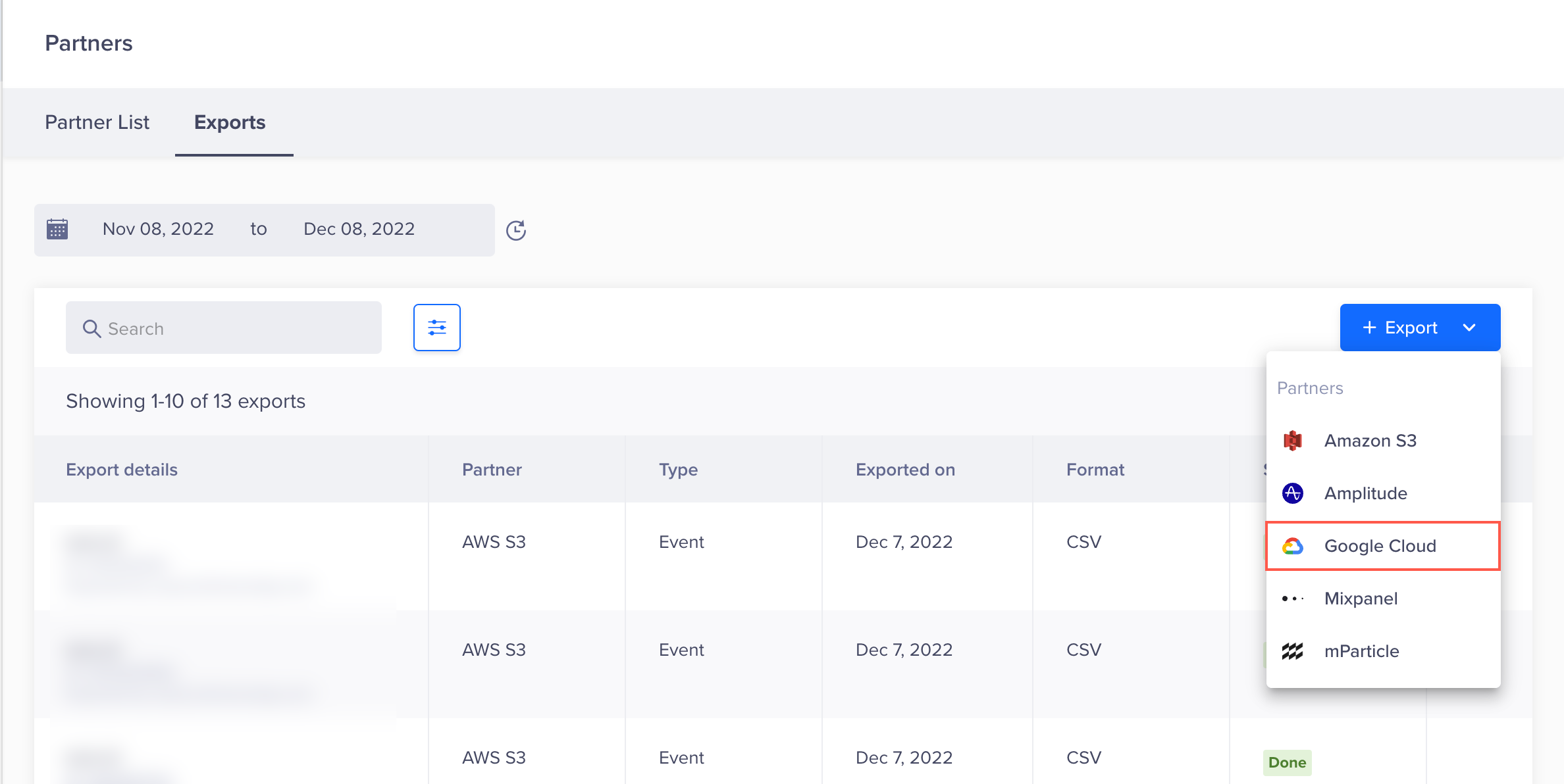 3 Create Data Export Pn