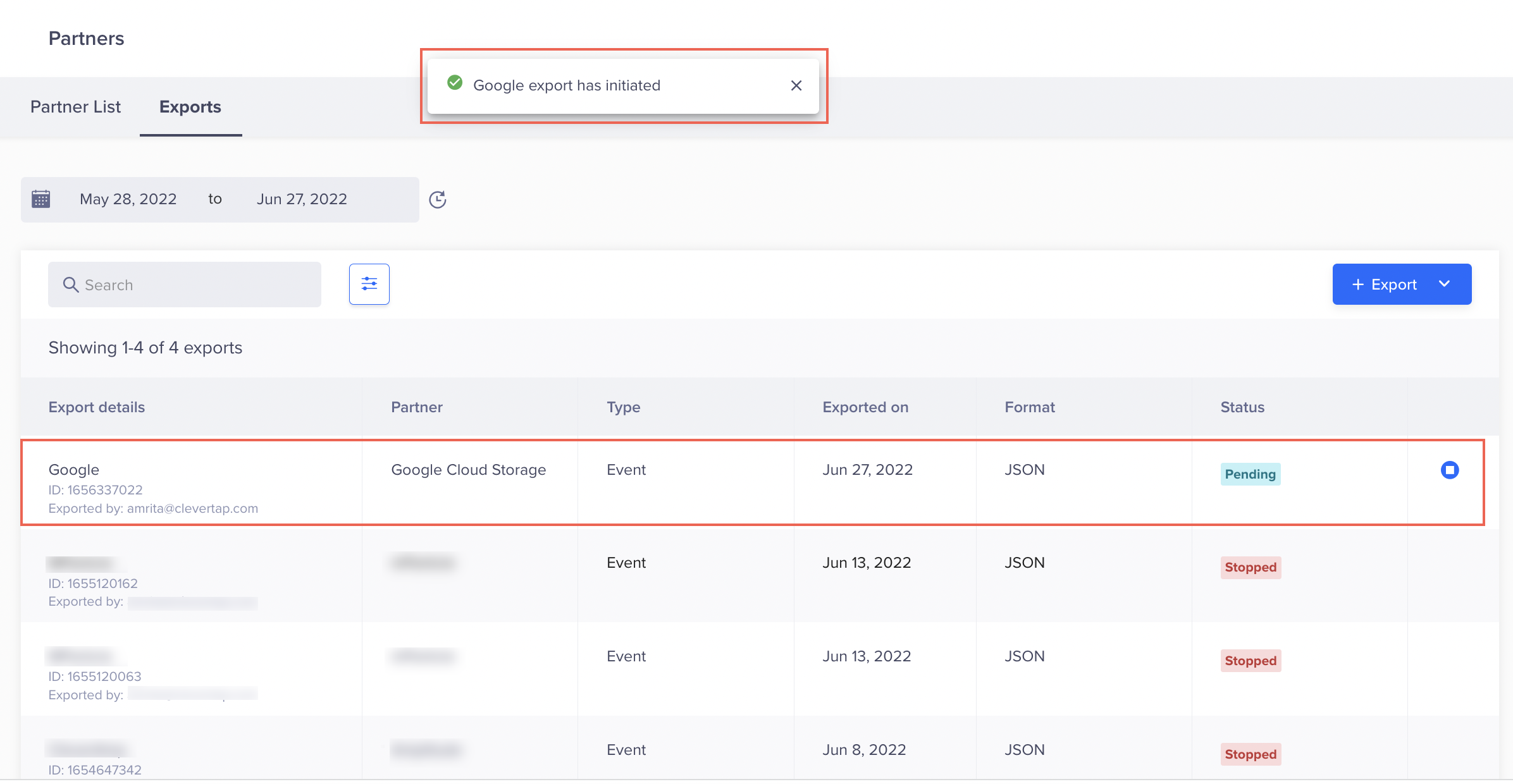 5 Initiate Export Pn