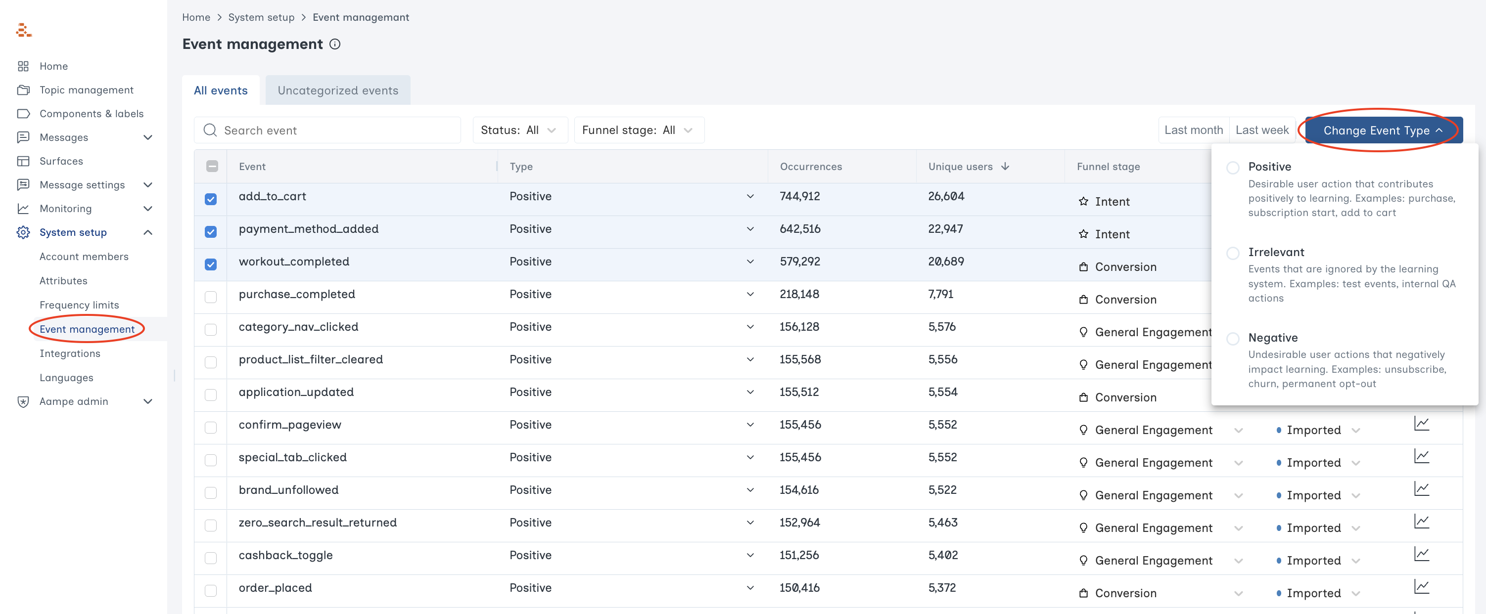 Event Types - Aampe Docs