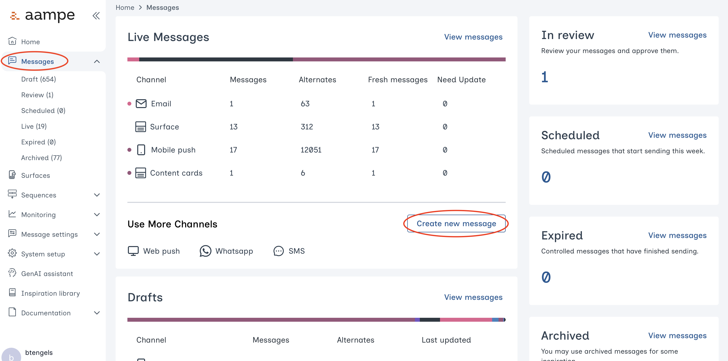 Create New Message Pn