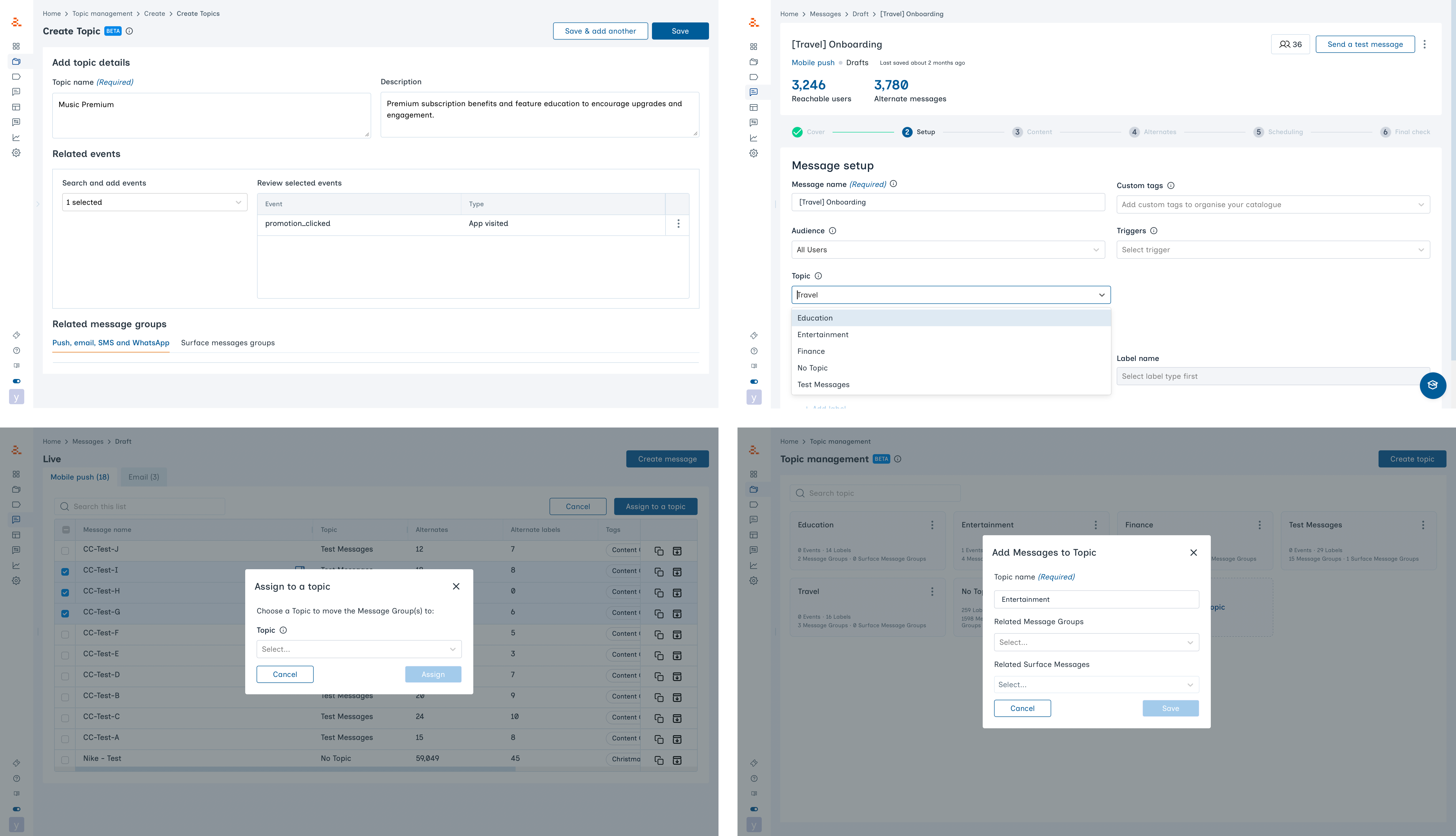Add Message Group To Topic