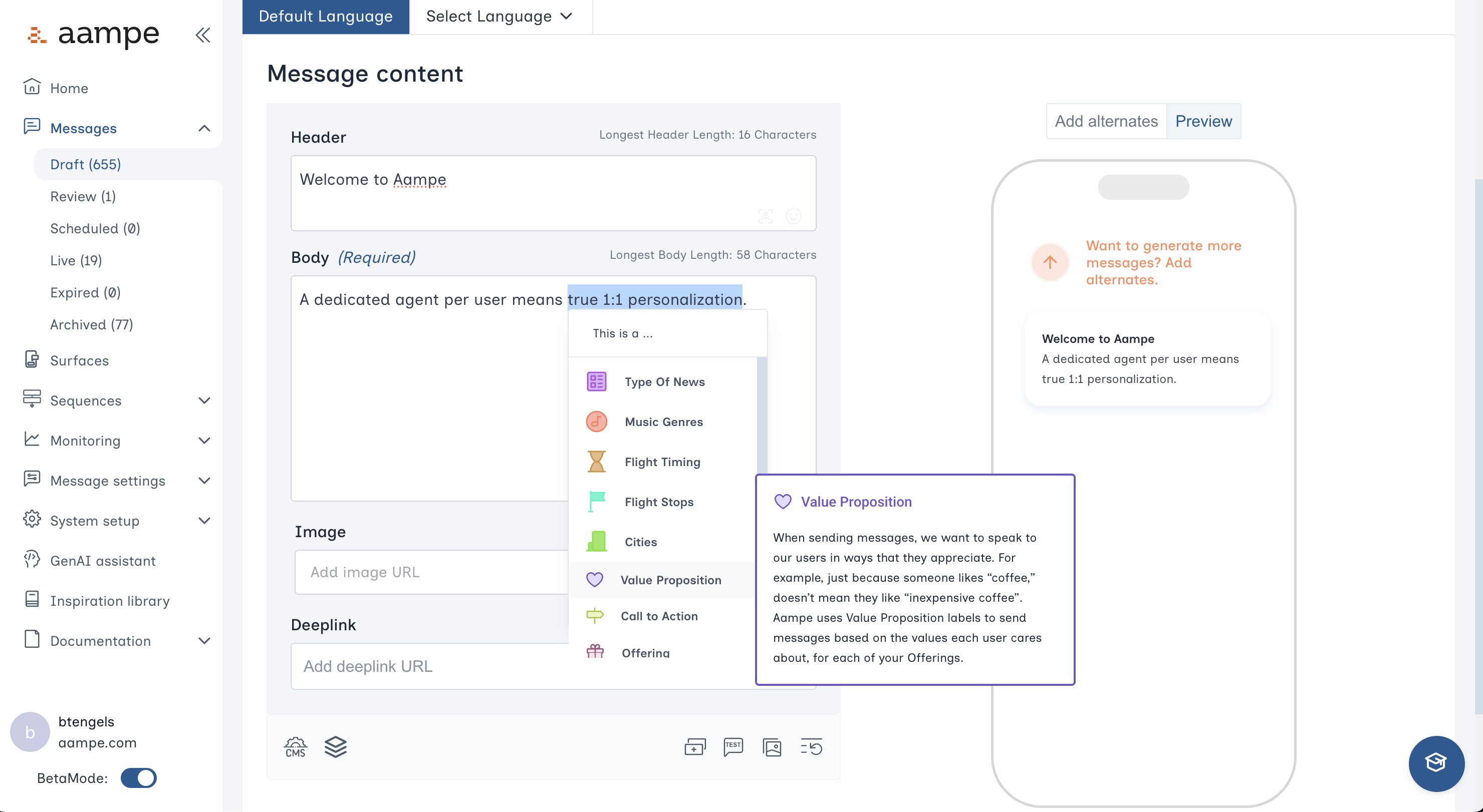 Highlight Message Components Pn
