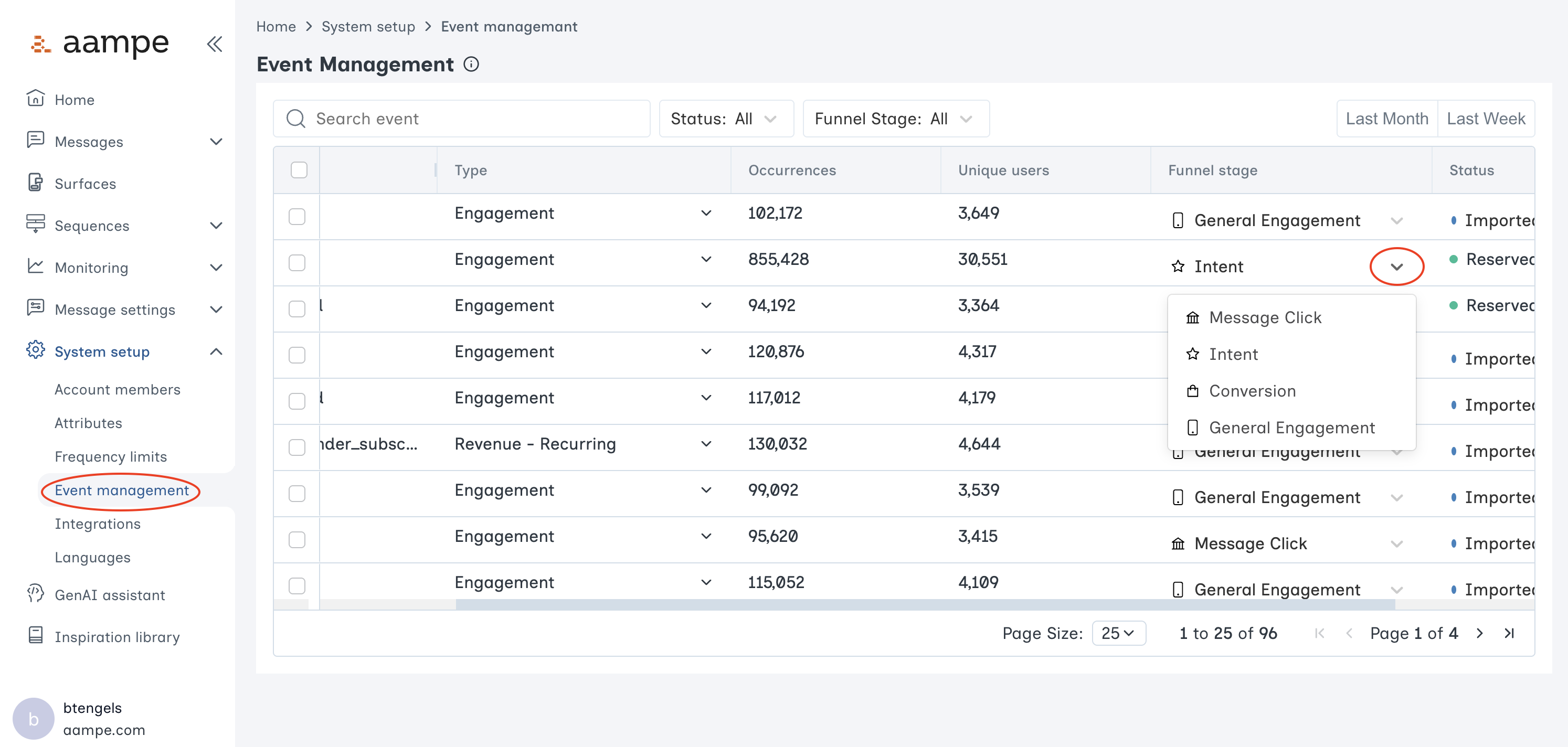 Event Funnel - Aampe Docs