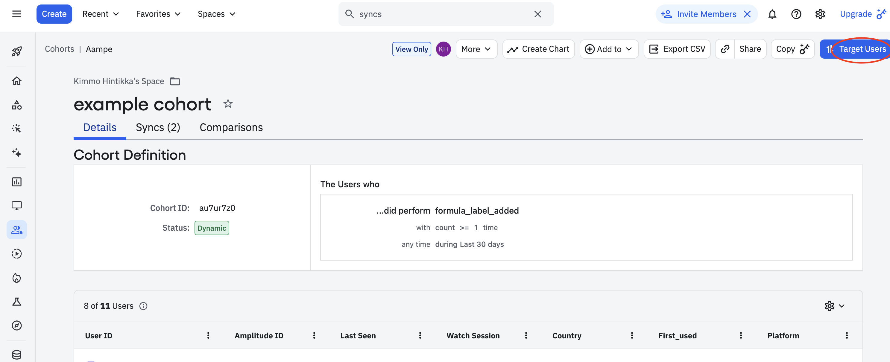 11a Target Cohort Pn