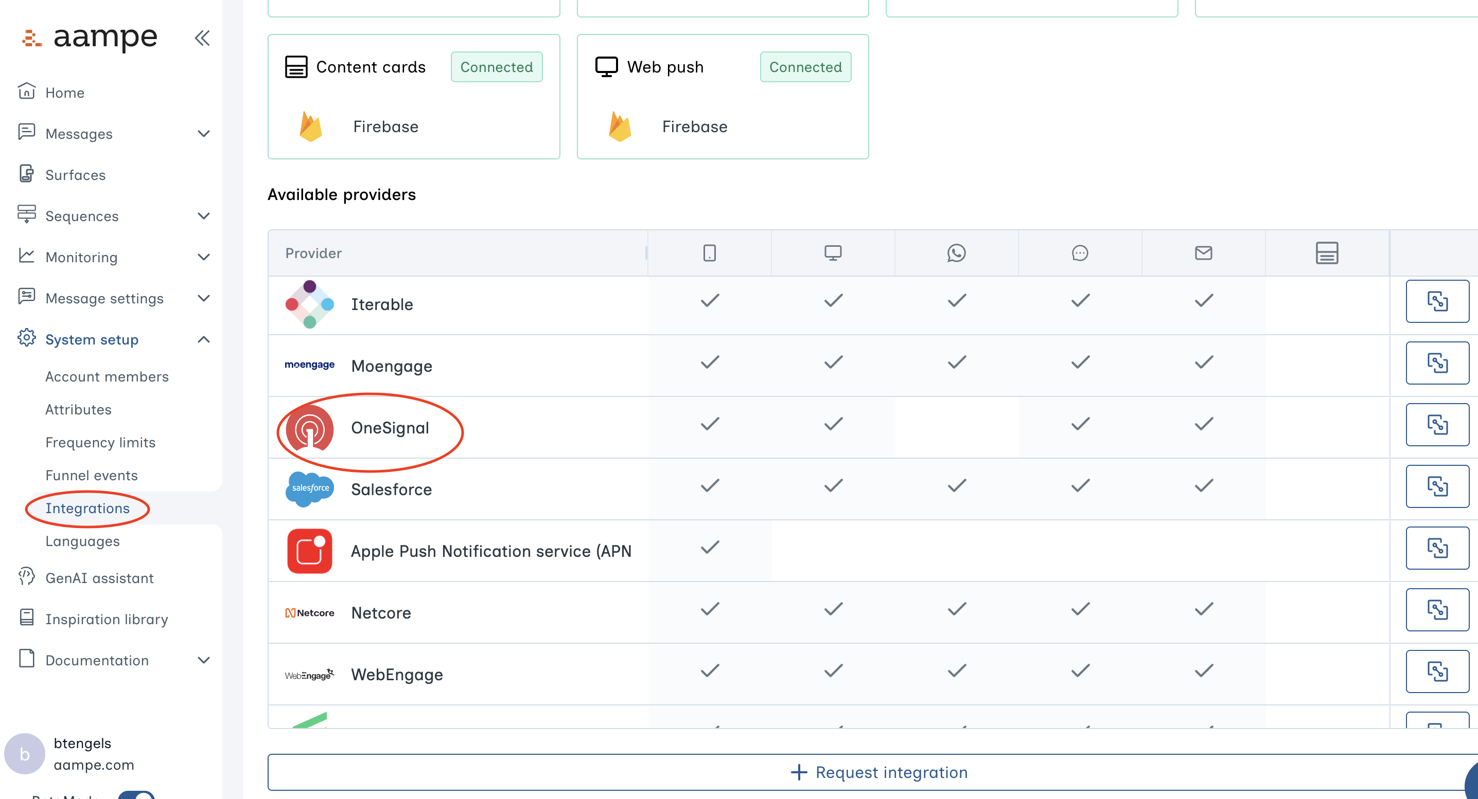 3 Aampe Integration Menu Pn